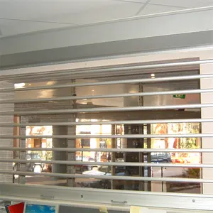 Fabrieksprijs Aluminium Automatisch Polycarbonaat Rolluik Raam Deur Transparant Rolluik Met Topbox Voor Winkel