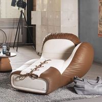 Sillón Reclinable de Diseño Creativo con Tapicería de Cuero, Estilo Moderno y Lujoso para Sala de Estar o Dormitorio