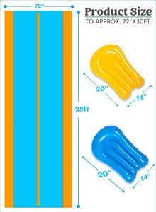Tobogán Acuático Doble Azul y Naranja con Aspersor y 2 Surf Riders para Niños, Diversión en el Patio Trasero - Product Image 6