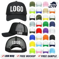 Gorras Trucker de Malla de Espuma al por Mayor, Estilo Urbano, para Correr, con Bordado, de 5 Paneles, Multicolor, sin Logotipo