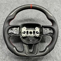 Hochwertiges Schwarzes Sport-Lenkrad aus Kohlefaser für Dodge Challenger SRT 2015 2016 2017 2018 2019 2020