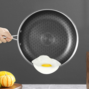 316 thép không gỉ tổ ong hộ gia đình cảm ứng bếp gas bếp Pan Frying Pan không dính <span class=keywords><strong>Cookware</strong></span> <span class=keywords><strong>Set</strong></span> - Product Image 5