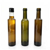 Bouteilles en verre d'huile d'olive vierge raffinée biologique de haute qualité, rondes, carrées, plates, de 500 ml et 750 ml, avec bouchon en liège ou à vis.
