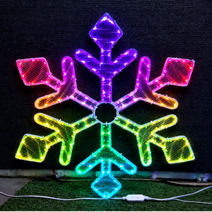 Lumières LED 2D en forme de flocon de neige IP65 pour poteaux de rue et décoration commerciale de fêtes - Product Image 1