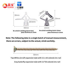 उच्च गुणवत्ता नायलॉन प्लास्टिक विमान विस्तार बोल्ट तितली प्लग खोखले गुहा लंगर पेंच M8 - Product Image 4