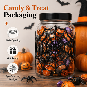 Contenitore in Plastica Trasparente a Forma di Ragnatela per Caramelle di Halloween, Personalizzabile OEM, con Coperchio per Forniture per Feste - Product Image 5