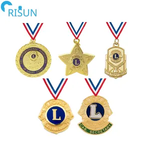 Manufacture Customized Charitable International Lions Club Medals Medalla Medallion Award Custom Lions Club Medal
