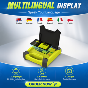 <span class=keywords><strong>Défibrillateur</strong></span> AED rechargeable XFT-120G à longue autonomie, en plastique, avec télécommande, pour la formation en premiers secours et la formation en RCP - Product Image 1