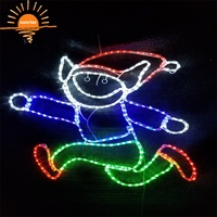 2D LED Navidad Santa luz al aire libre impermeable luminiscencia cadena luces motivo Luz