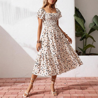 Robe d'été 2026 tendance pour femme, sexy, col halter, en spandex, taille haute, coupe trapèze, mi-longue, à volants, à pois, vente en gros