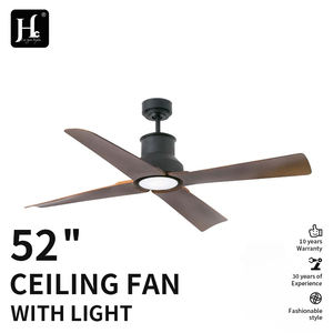 Ventilateur de plafond LED moderne avec 4 pales en bois et moteur CC, télécommande pour salon, utilisation en extérieur - Product Image 3