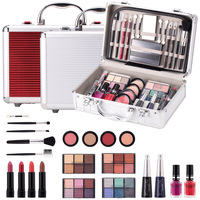 Boîte de maquillage personnalisée en gros - Organisateur cosmétique tout-en-un avec rouge à lèvres, blush, fard à paupières, vernis à ongles et ensemble de pinceaux