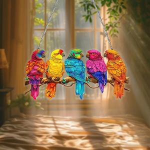 Cintre de fenêtre en acrylique décoratif à cinq branches colorées transfrontalières avec pendentif de porche suspendu à chaîne - Product Image 4