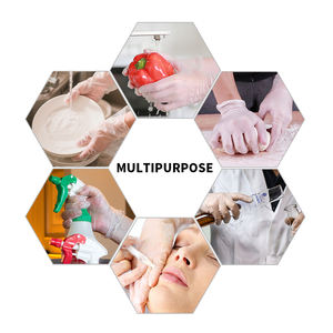 Powder free transparent disposable vinyl <strong>gloves</strong> 9-inch <strong>PVC</strong> industrial kitchen food cooking beauty salon household use 100pcs - Product Image 2