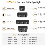 Spot LED moderne ultra-mince en aluminium 10W 20W 30W 40W Spot carré monté au plafond pour la maison, le salon et la cuisine