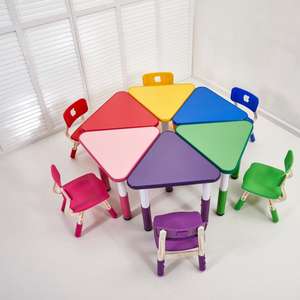 モダン教室家具プラスチックダイニングテーブル椅子セット小学校デイケア幼稚園屋外遊具 - Product Image 1