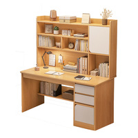 Bureau moderne simple en bois massif avec intégration de bambou Étagère de bureau pour les études à domicile ou au bureau pour les étudiants