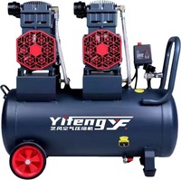 Compresseur d'air sans huile 120L, faible bruit, refroidi par air, alimenté en courant alternatif 220V, mini-pompe haute pression