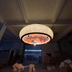 Chinese Style Round Chandelier Led Anti Glare Hotel Restaurant <b>Lighting</b> Fixture 220V - Product Image 5