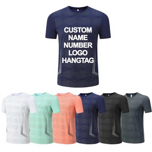 OEM Manufacturer Mens Gym Fitness T Shirt Polyester Knitted Workout Wear Custom <b>Logo</b> Wholesale Supplier - Product Image 1