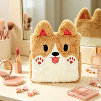 Funda de Peluche Personalizada para Laptop con Diseño de Corgi, Funda Protectora Suave y Esponjosa para Tablet de 11 Pulgadas con Cierre, Ideal como Regalo Personal