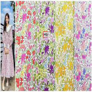 Tessuto 100% in cotone stampato per camicetta da donna vestito con <span class=keywords><strong>fiori</strong></span> da disegno semplici - Product Image 5