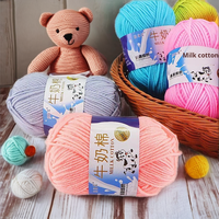 Fil à tricoter et à crocheter pour poupées, 5 brins, 100% acrylique, teint, épaisseur moyenne, anti-boulochage, pour tricot à la main, DIY, pelote de fil pour bébé, vente en gros
