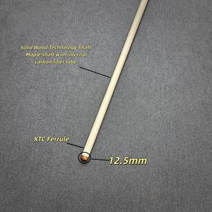 Taco de Billar CUE-X HQ-1 de Alta Calidad Hecho a <span class=keywords><strong>Mano</strong></span> con Junta Radial, Empuñadura de Ébano y Punta de 12.5mm para Torneos y Clubes - Product Image 3