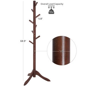 Áo khoác quay giá freestanding với 3 kệ và 9 Móc áo cây cho phòng ngủ - Product Image 4