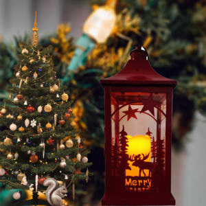 Pavilion Shaped Metal Holiday Lighting <strong>Candle</strong> <strong>Lantern</strong> Holder with LED Light Christmas Hanging Decorative <strong>Lanterns</strong> and Jar - Product Image 6