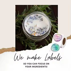 Etiquetas Redondas para Velas Aromáticas, Pegatinas de Papel Autoadhesivas, Diseño Hecho a Mano con Amor, para Regalos y Empaques Artesanales - Product Image 4