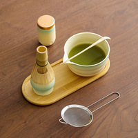 Ensemble de thé matcha en céramique personnalisé avec logo, pour voyage en extérieur, sac portable, fouet en bambou, bol en céramique, thé de la dynastie Song