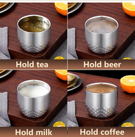 Tasses à bière coréennes en acier inoxydable 304 à double paroi, tasses à café portables, tasses de camping en plein air, tasses cadeaux avec isolation thermique