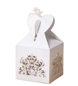 Nuovo arrivo scatole di imballaggio di Design Laser di lusso per matrimonio bomboniera piccola caramella regalo squisita confezione regalo