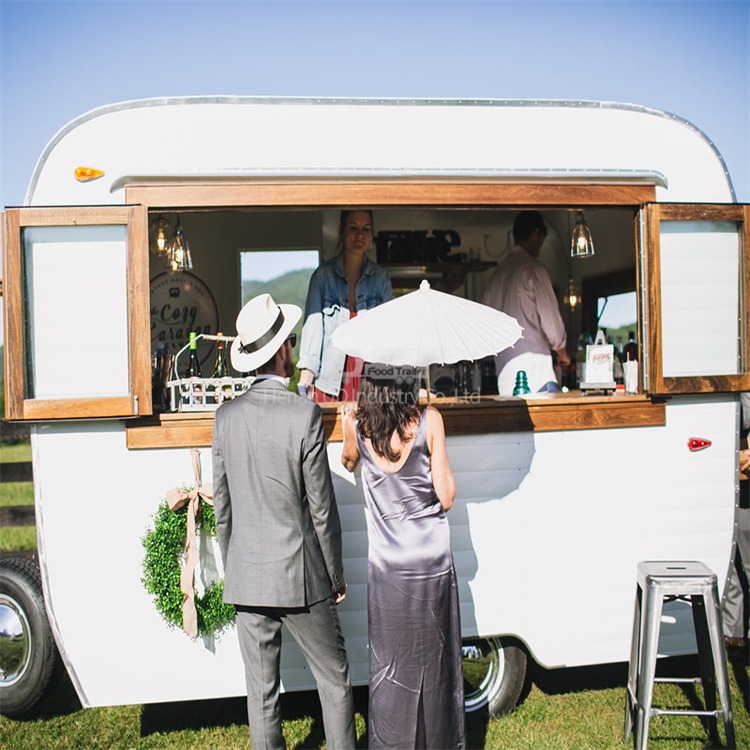 Camion de crème glacée Offre Spéciale Coffee Van Food Trailer Fast Food Cart Wedding Cart Wine Beer Mobile Bar Trailer