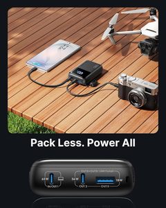 Cargador Portátil <span class=keywords><strong>INIU</strong></span> de 20000mAh Ultracompacto con Carga Rápida Dual PD de 65W, Seguro para Vuelos, con Pantalla LED, USB-C y USB-A - Product Image 4
