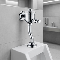 Válvula de Descarga Retardada de Latón Cromado para Urinarios, Montada en la Pared, con Control Manual (Diseño Moderno, Garantía de 2 Años)