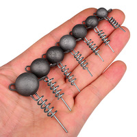 Nouveau Plomb Rond à Fixation Rapide 6.8g-48g avec Tête de Jig à Verrouillage à Ressort et Vis Fixe pour leurres Crank Jig, leurres pour brochet, leurres souples, leurres Shad et leurres Swimbait