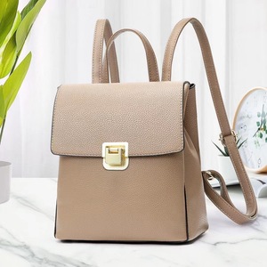 Elegant Burgundy Microfiber <b>Backpack</b> With <b>Gold</b> Hasp Closure Detachable Strap Medium Capacity All Seasons Women's <b>Backpack</b> - Product Image 3
