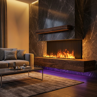 Nouvelle Arrivée Insert de Cheminée LED Sans Chaleur au Design Moderne, Vapeur d'Eau 3D, Télécommande, Matériau Acier, Pour Appartement Intérieur, Garantie 2 Ans