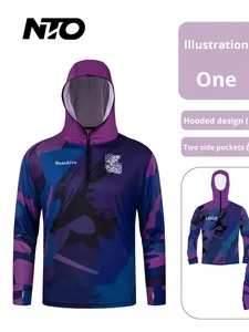 Visshirt Lange Mouwbescherming, Snel Droog Ademend Anti-Mug, Multi-Pockets En Capuchon Ontwerp Voor Buitenvissen - Product Image 6