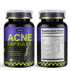 Cápsulas de acné 90 unidades con extracto de semilla de uva para un equilibrio diario <span class=keywords><strong>natural</strong></span> y botella de soporte de bienestar holístico - Product Image 3