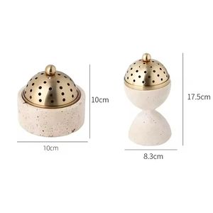 Stonekocc lüks pamuk taşı Mabkhara brülör doğal mermer tütsü Bakhoor brülör ile pirinç kapak Oud Mubkhar <span class=keywords><strong>Censer</strong></span> - Product Image 6