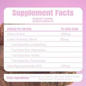 Het Grootste Deel Van De Verkoop Van Gummy Supplementen Probioticum Voor Vrouwen Met Gladde Iep Gummies - Product Image 3