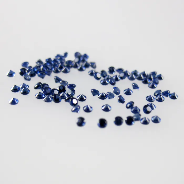 China pedra atacado azul melee safira gemas pequeno redondo azul safira