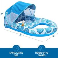 Fauteuil inclinable portable en maille PVC avec porte-gobelet et pare-soleil amovible, ponton gonflable pour piscine pour adultes