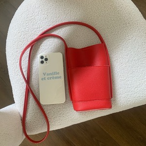 กระเป๋าใส่โทรศัพท์แบบสะพายข้างขนาดเล็กหนังนุ่มปิดด้วยแม่เหล็ก 7 นิ้วแบบพกพาใช้ได้ทุกวันสีแดงสีดำสีขาวสีชมพู - Product Image 1