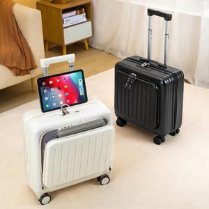 <span class=keywords><strong>Valise</strong></span> à roulettes ABS à ouverture frontale 18 pouces, petite <span class=keywords><strong>valise</strong></span> cabine sans frais de dépose, 20 pouces, multifonctionnelle avec serrure à combinaison pour voyage - Product Image 1