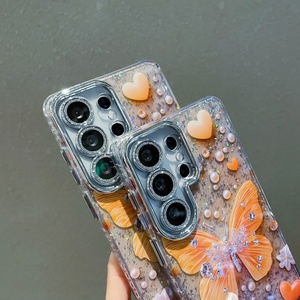 Funda de Lujo con Perforaciones Precisas y Laterales para <span class=keywords><strong>Samsung</strong></span> S23 S24 S25 S26 Ultra Plus, Protección Antigolpes, Color Naranja - Product Image 5