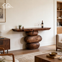 Console d'entrée en bois de luxe sur mesure, table d'appoint esthétique pour couloir, entrée murale convertible, salon, meuble de décoration